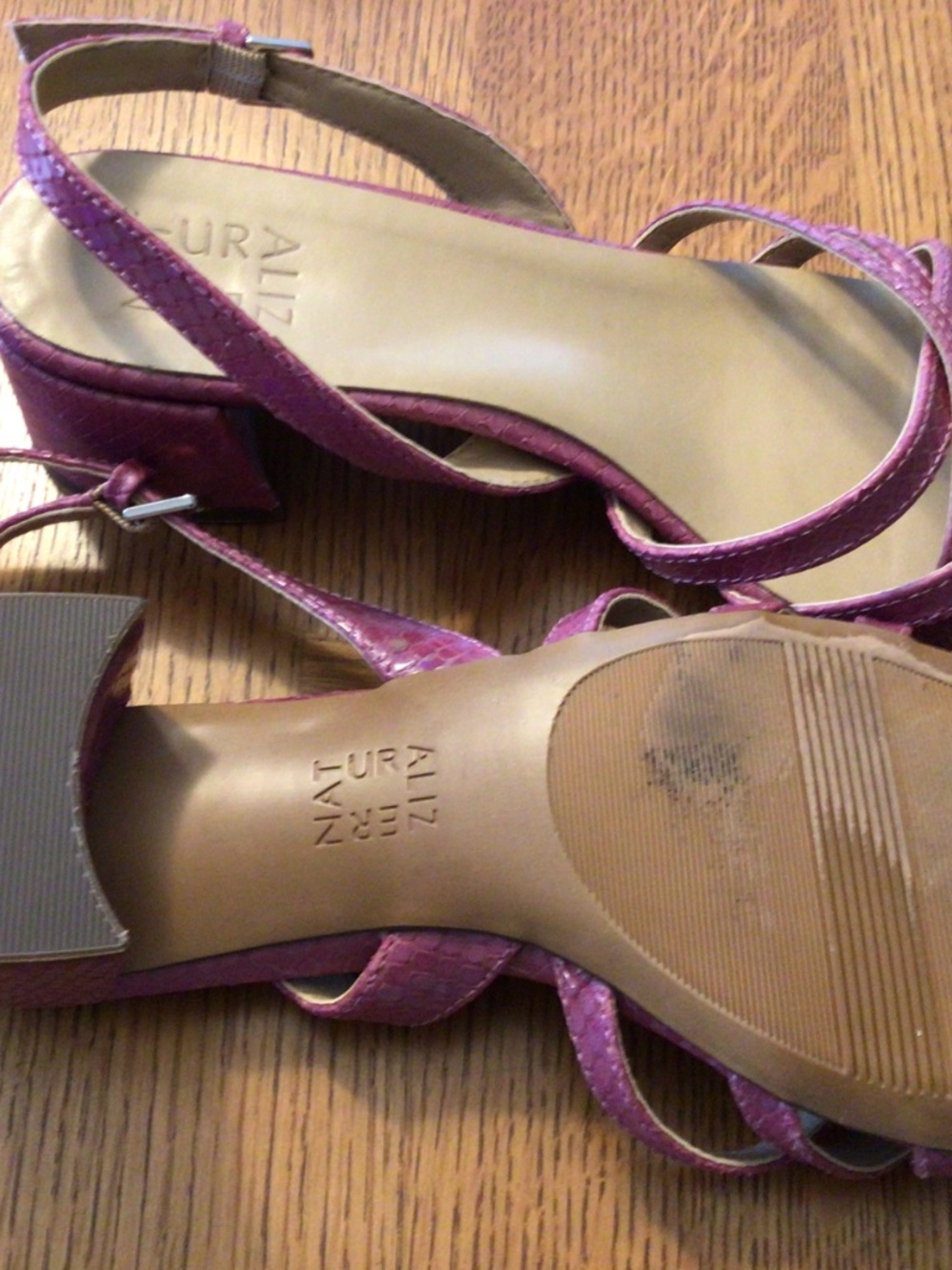 Naturalized dusty mauve reptile print sling back. Size 9. - Picture 4 of 4